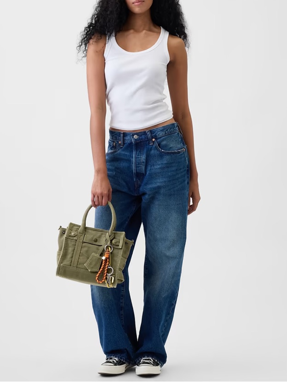 GAP BAG Small Canvas Five Pocket Tote Olive Green GAP mini 5 pocket tote